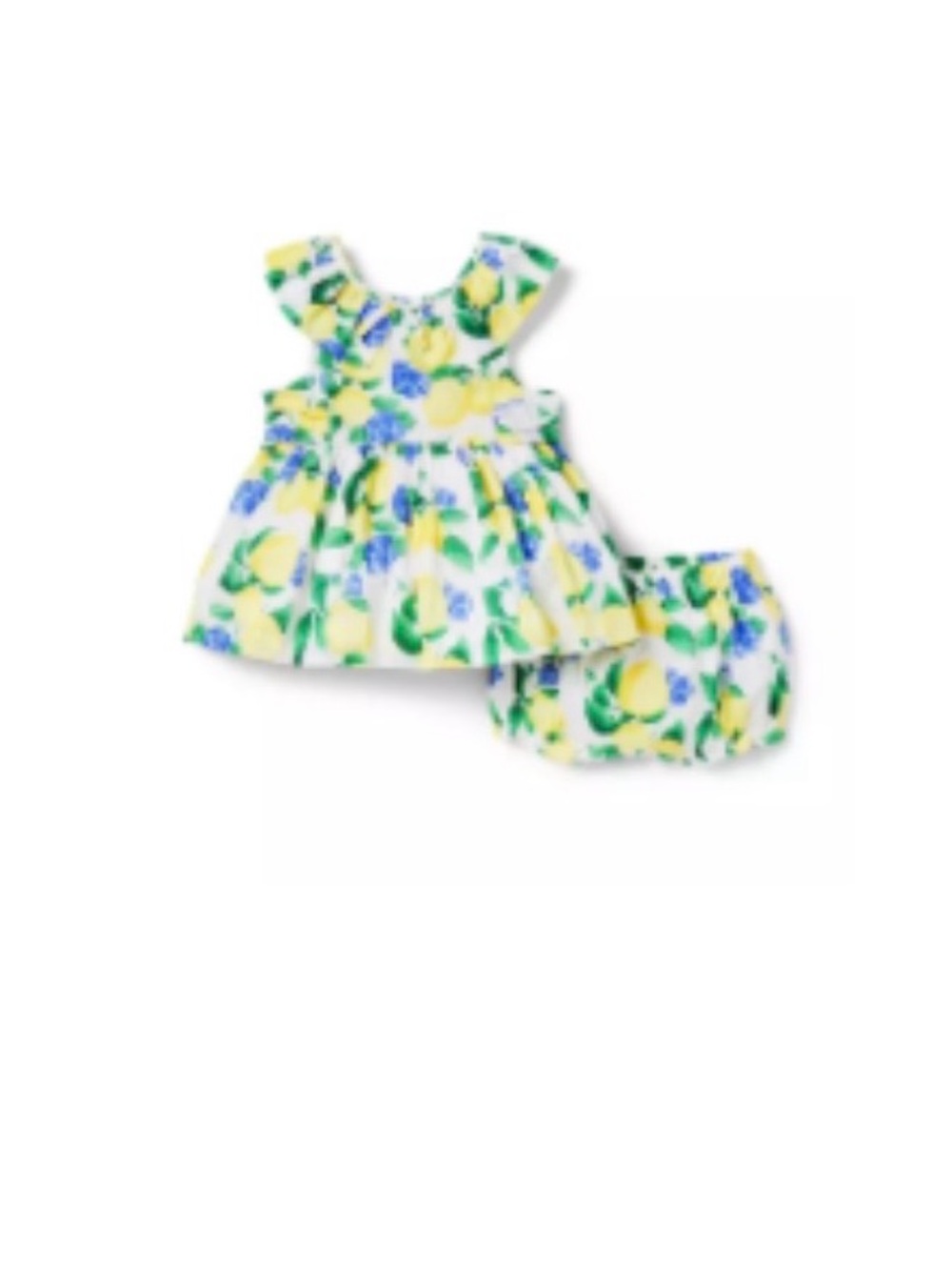 Janie and Jack Yellow Lemon Print Sundress with Matching Bloomers